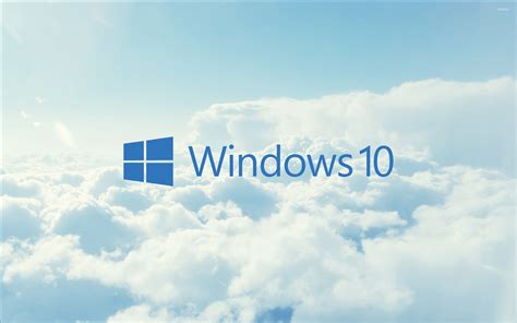 Windows 10 Blue Text Logo In The Clouds Wallpaper Computer Wallpapers