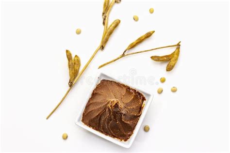 Light Brown Miso Paste Isolated On White Background Traditional
