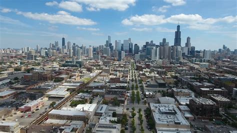 Chicago Skyline From The West Side Royalty Free Video