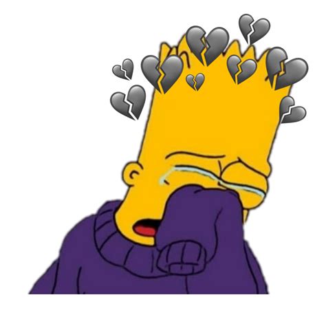Bart simpson 1080x1080 size sad. brokenheart sad heart black brokenheart broken love dar...