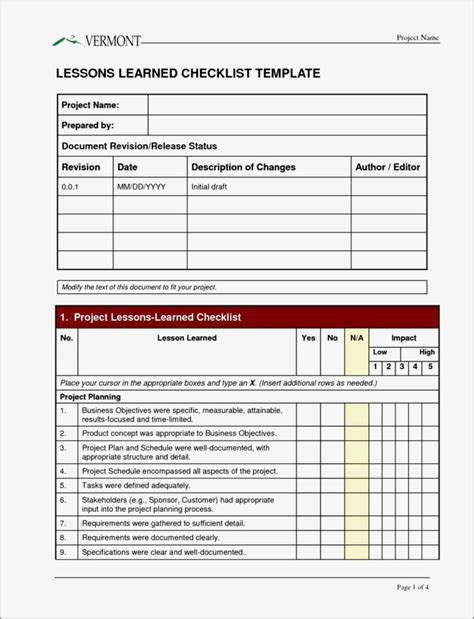 Lessons Learnt Template Checklist Lessons Learned Template Excel