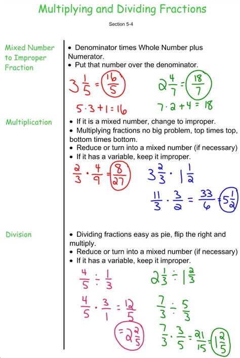 Multplying And Dividing Fractions 7th Grade Pre Algebra Mr Burnett