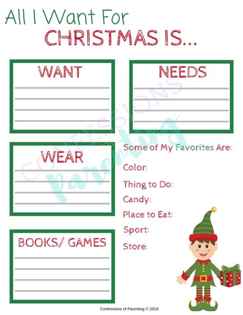 Retail giant amazon believes it knows your. Christmas Wish List Free Printable - Confessions of Parenting