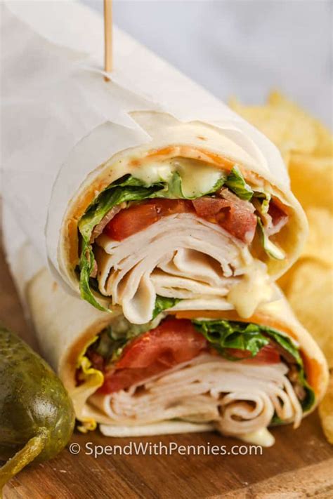 Easy Turkey Wraps {using Leftover Turkey} Spend With Pennies