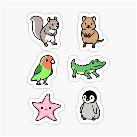 Cute Animal Sticker Pack 12 Sticker By Littlemandyart Cute Laptop