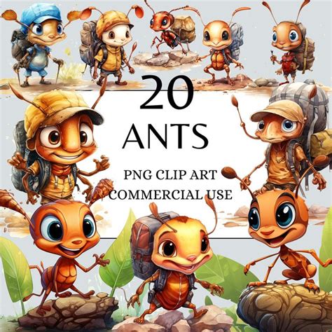 Ant Clipart Watercolor Ants Clipart Funny Ants Png With Etsy In 2023