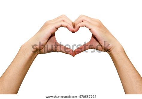 Man Hand Making Heart Shape Isolated Stock Photo Edit Now 570557992