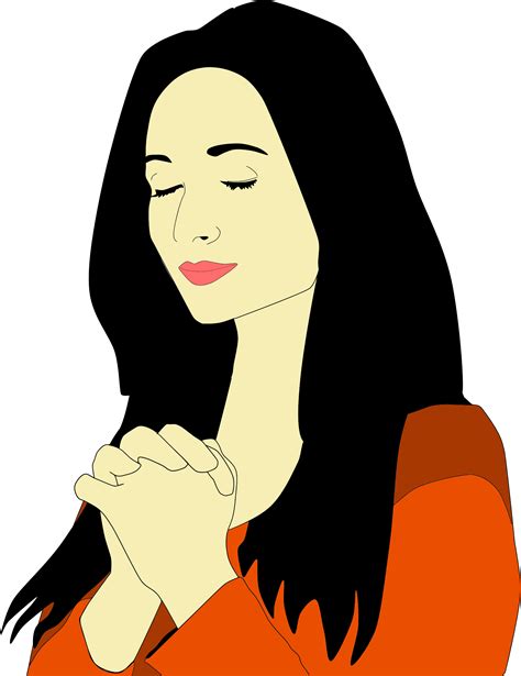 Clipart Woman Praying Illustration