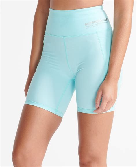 Womens Cooling Tight Shorts In Aqua Blue Superdry