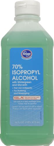Kroger 70 Isopropyl Alcohol First Aid Antiseptic 16 Fl Oz Bakers