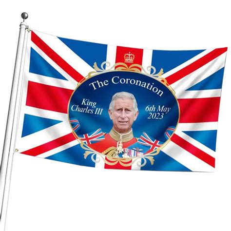 Buy King Charles Iii Union Jack S 5ft X 3ft With Eyelets 100d Large