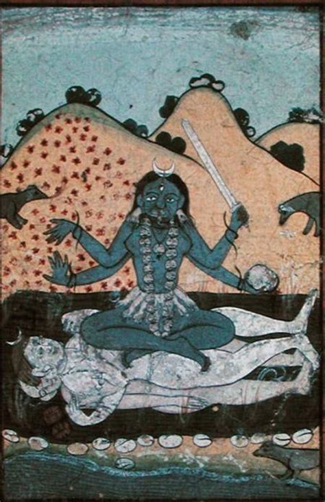 The Goddess Kali Seated In Intercourse W Punjabi School En