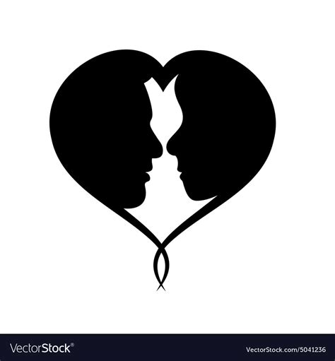 Loving Couple Silhouette Royalty Free Vector Image