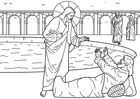 Healing Of The Man At The Pool Of Bethesda Netart Jesus Coloring
