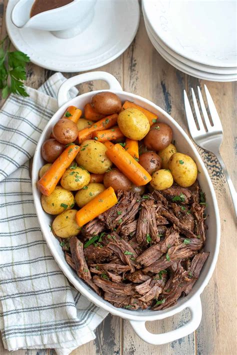 Add broth and any seasonings you like. Instant Pot Pot Roast with Carrots and Potatoes | Valerie's Kitchen