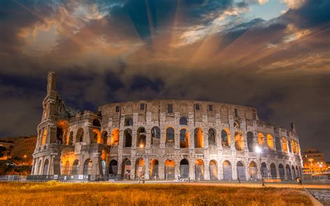 Fonds Decran 3840x2400 Italie Bâtiments Célèbres Ruinas Ciel Colisée