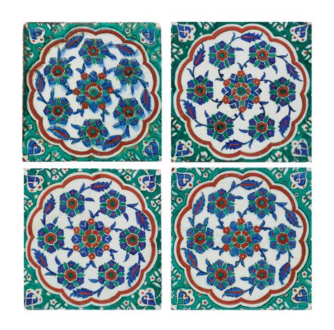 Four Iznik Pottery Tiles Ottoman Turkey Circa Christie S