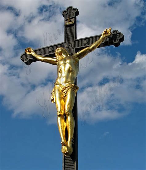 Large Crucifixion Cross Of Jesus Christ Bronze Statue For Sale