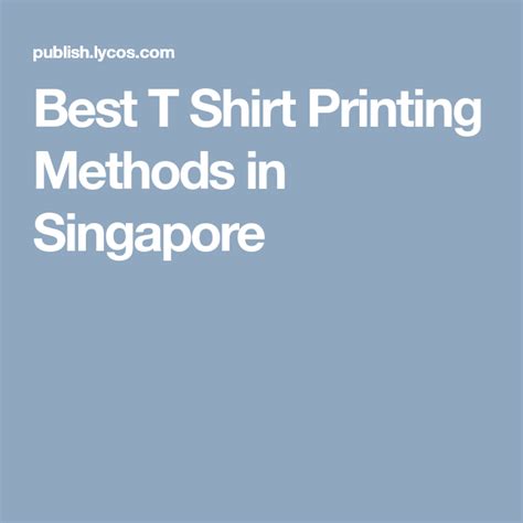 T Shirt Printing Process Types
