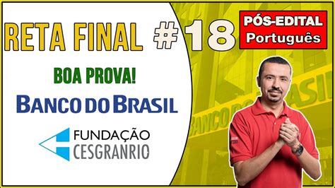 Concurso Banco do Brasil Português Banca CESGRANRIO RETA FINAL YouTube