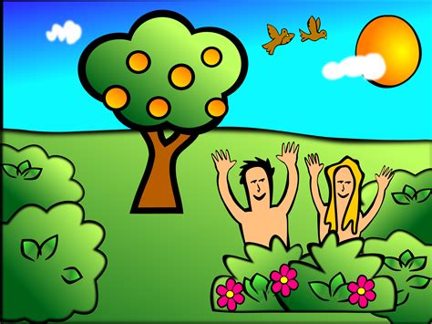 Garden Of Eden Adam And Eve Cartoon