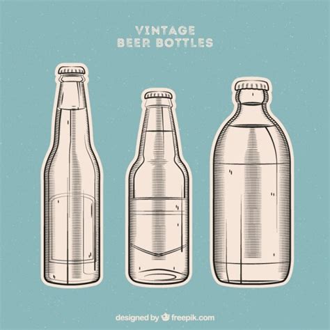 Free Vector Set Of Vintage Beer Bottles