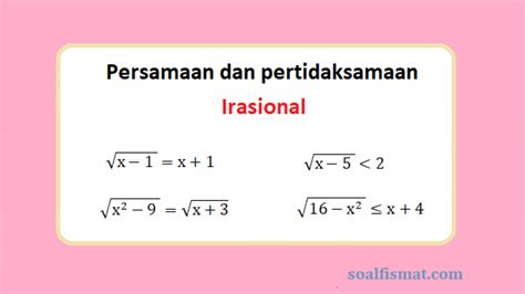 Contoh Soal Pertidaksamaan Rasional Dan Irasional Mybizle