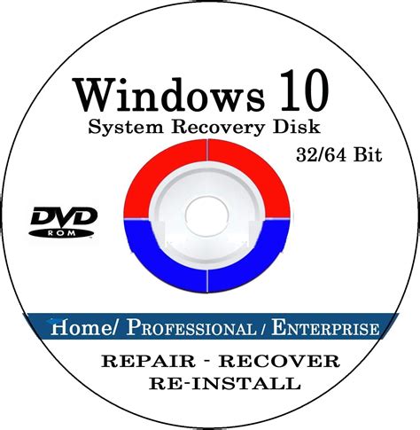 Windows 10 Repair And Recovery Disk Pro And Home 32 And 64 Bit Dvd Recover
