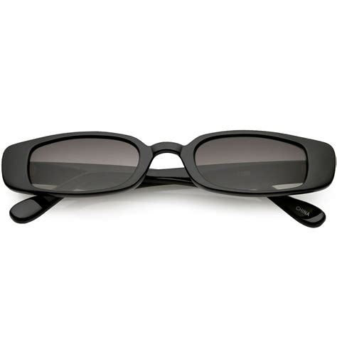 Retro 1990s Thin Rectangle Fashion Sunglasses Zerouv