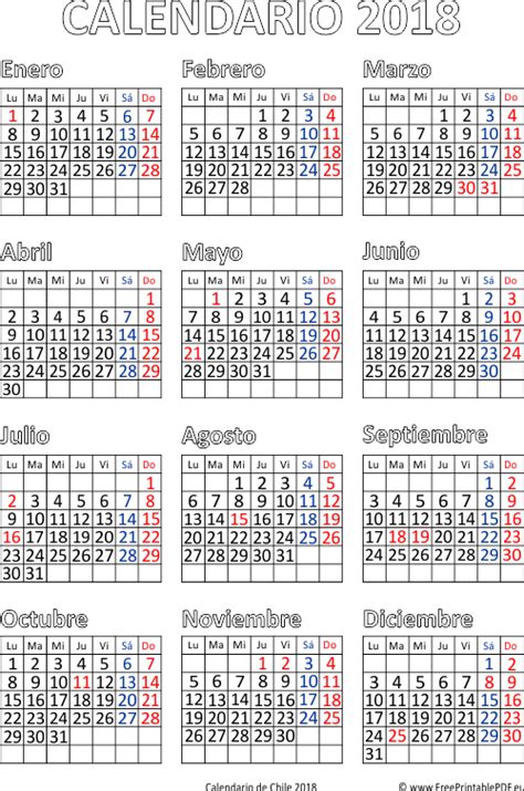 Calendario 2018 Con Festivos Chile Para Imprimir Servicio De Citas En