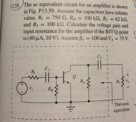 The Ac Equivalent Circuit For An Amplifier Is Shown In Fig P1359