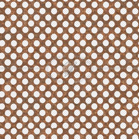 Rusty Copper Perforated Metal Texture Seamless 10498