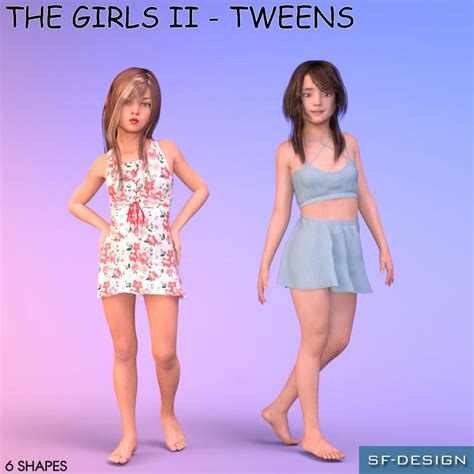 The Girls Ii Tweens Shapes For G3f Female Head Female Bodies Create Your Character