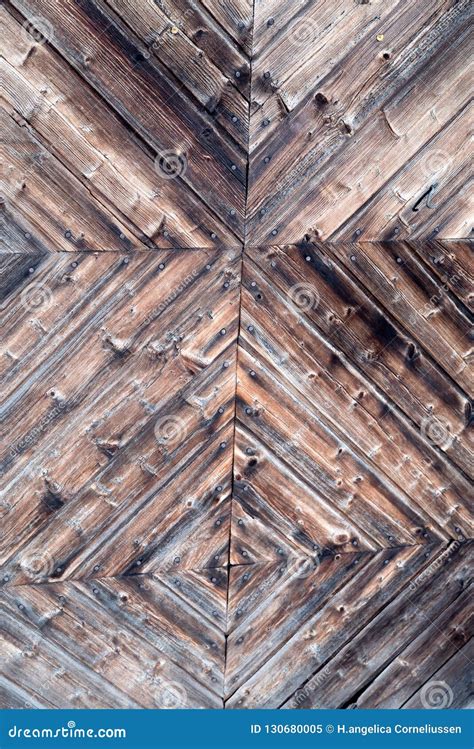 Rustic Natural Weathered Wood Wall With Decorative Rural Woodwor Stock