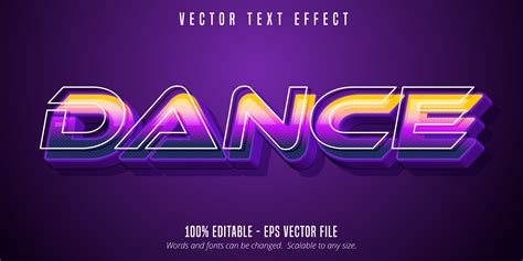 Dance Text With Outlines 1234561 Vector Art At Vecteezy