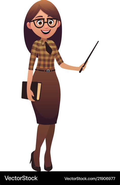 beautiful teacher cartoon character standing vector image my xxx hot girl