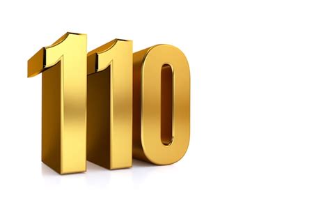 Premium Photo One Hundred Ten 3d Illustration Golden Number 110 On