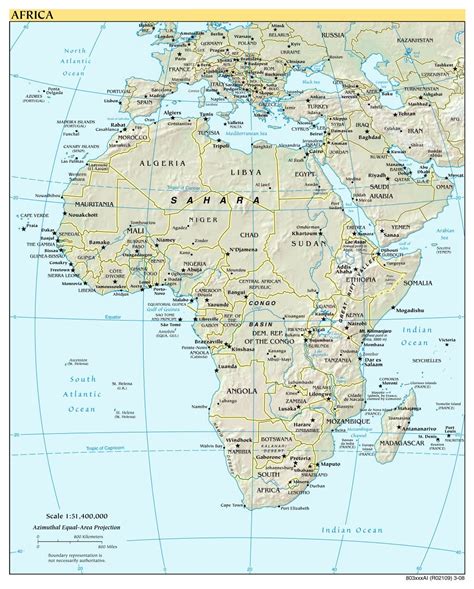 Mapa Grande Política Detallada De África Con Alivio Y Capitales 2008