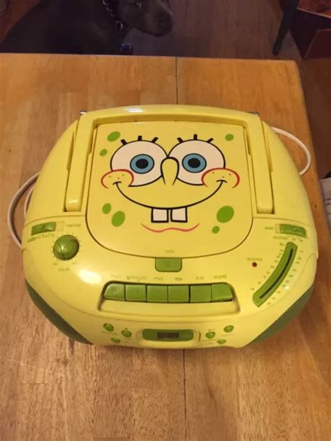 Spongebob Squarepants Portable Radio Boombox Am Fmcassette Cd Player