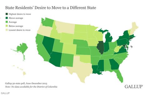 Heres A Map Of The States Where People Have The Highest Desire To Move