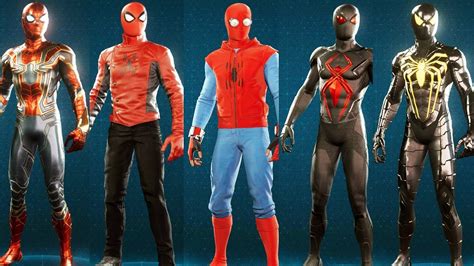 Spider Man Ps4 All Suitscostumes Purchased Youtube