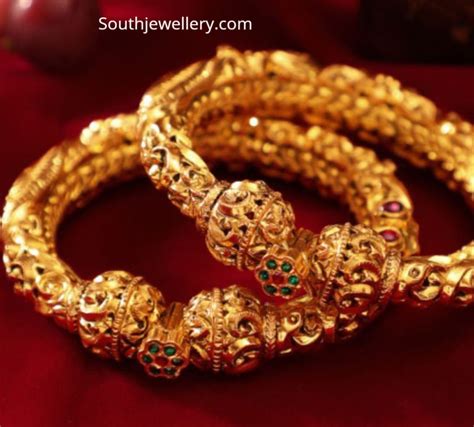 Antique Gold Kadas Indian Jewellery Designs