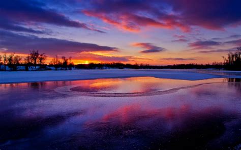 Hd Colors Of A Winter Sunset Wallpaper Download Free 56414