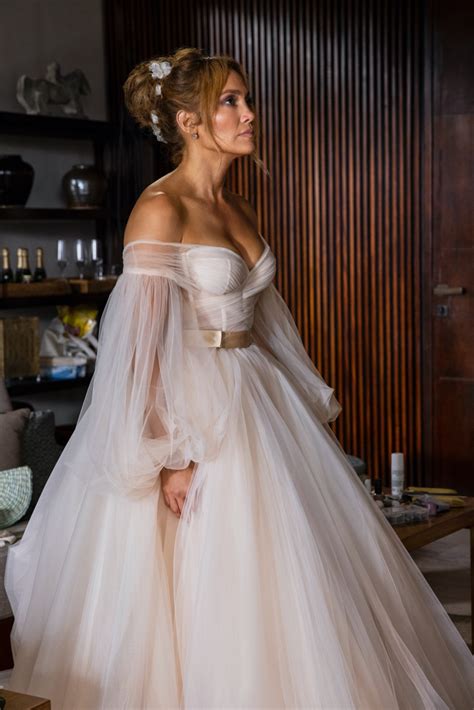 Marvel At Jennifer Lopezs Stunning Bridal Gown In Shotgun Wedding