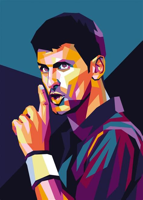 Novak Djokovic Wpap Poster Picture Metal Print Paint By Roseed