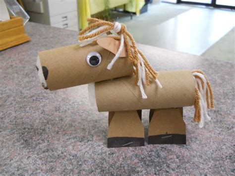 Toilet Paper Roll Horse Stuffed With Cotton Balls