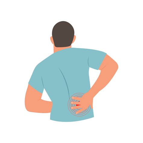 Man Holding His Back In Pain Lower Back Pain Backache Conceptvector