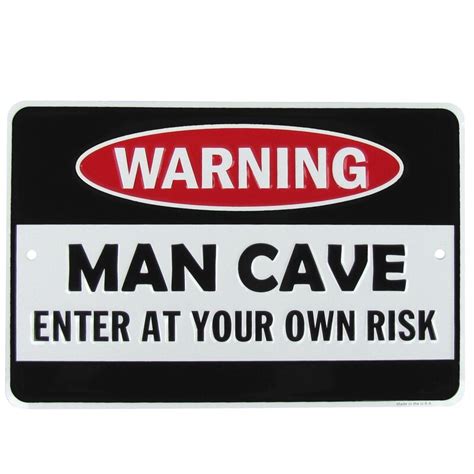 Treasure Gurus Warning Man Cave Funny Embossed Aluminum Sign Novelty