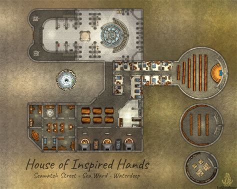 House Of Inspired Hands Sea Ward Waterdeep Map 50 X 40
