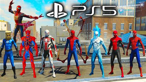 Spider Man Remastered Ps5 All Suits Showcase Youtube